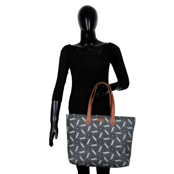 Hand Crafted Fabric Ladies Shoulder Tote Bag in Olive Green Print, Handbag Purse - Picture 10 of 10